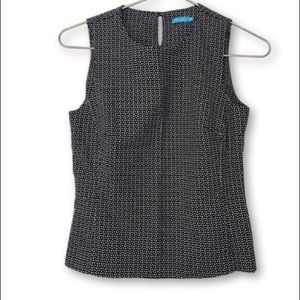 J. McLaughlin Sleeveless Knit Top Black White